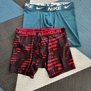 Bundle Nike and UA Men Boxer Briefs Size L
